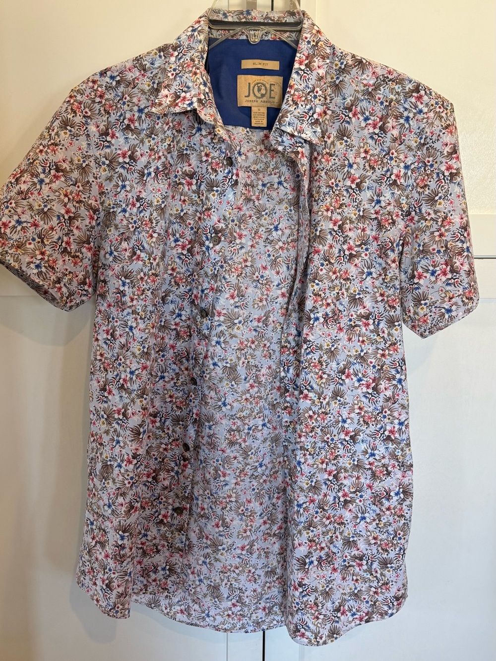 Joseph Abboud Multicolor Floral Short Sleeve Button-Down Shirt